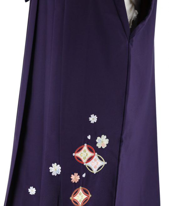 卒業式袴単品レンタル[刺繍]紫色に桜刺繍[身長148-152cm]No.800